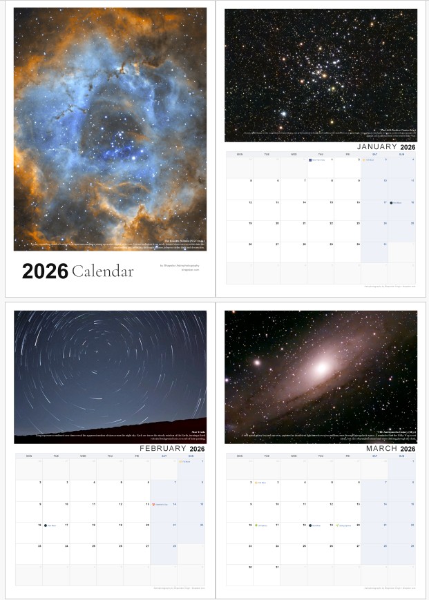 Example calendar layout