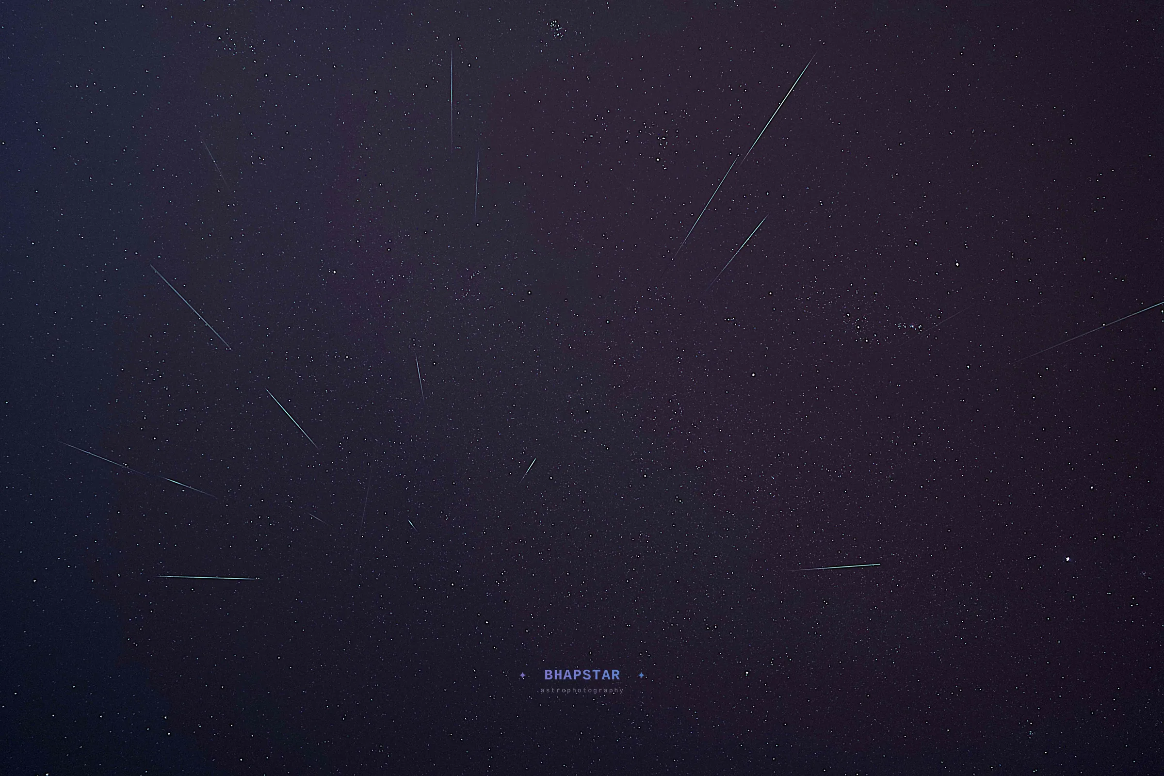 Geminids meteor shower composite astrophotography