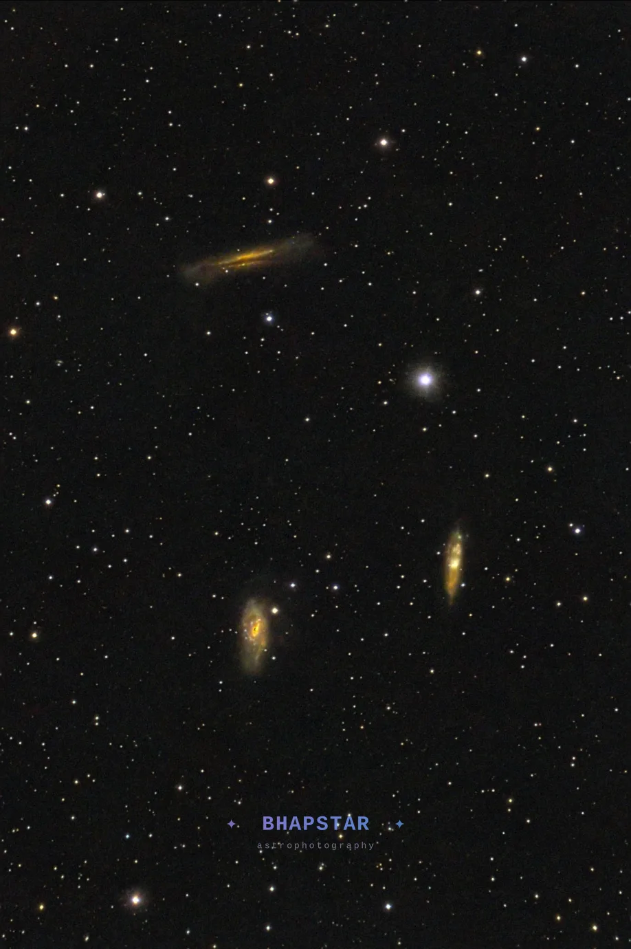 Leo Triplet M65 M66 NGC 3628 spiral galaxies astrophotography