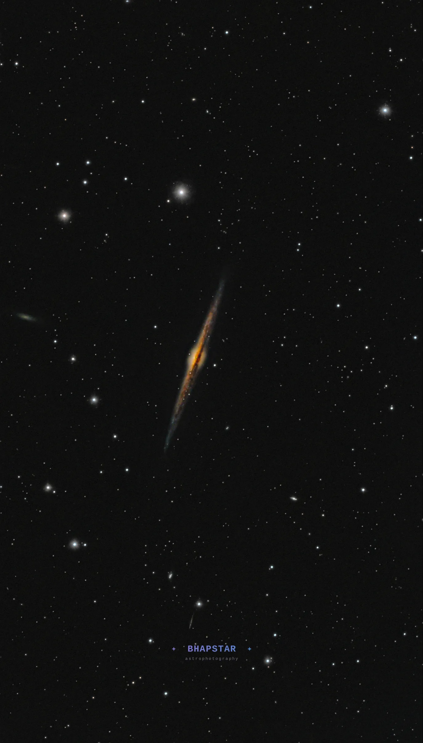 Needle Galaxy NGC 4565 edge-on spiral galaxy astrophotography