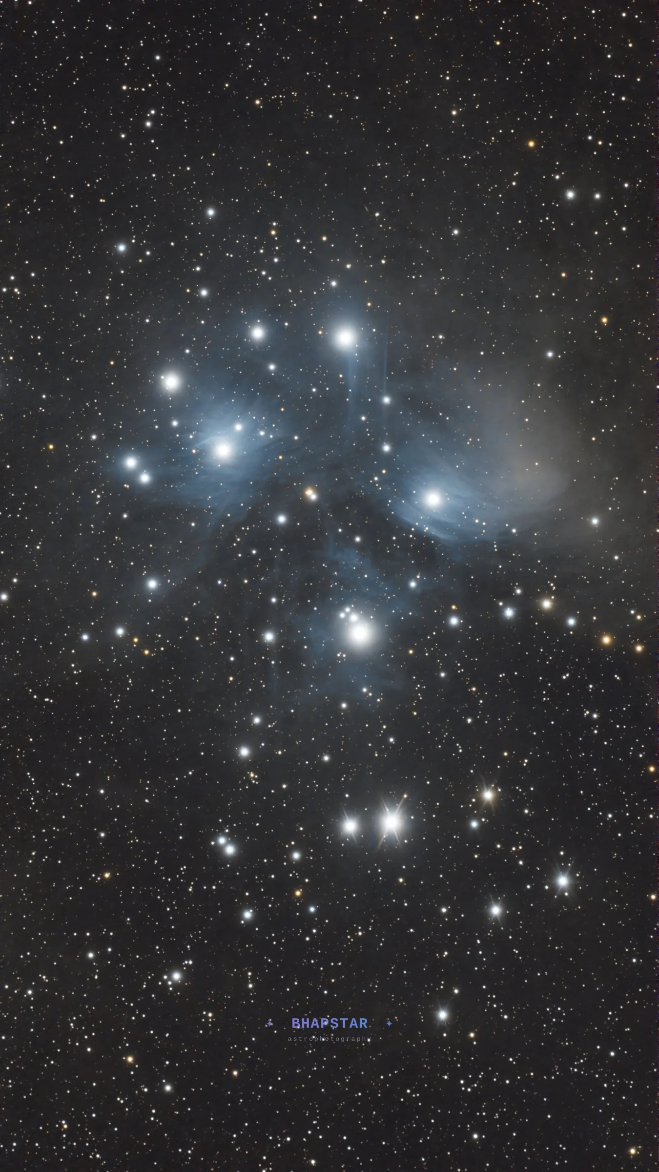 Pleiades M45 open star cluster reflection nebula astrophotography